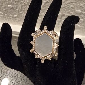 Elegant Gold and Silver Statement Ring